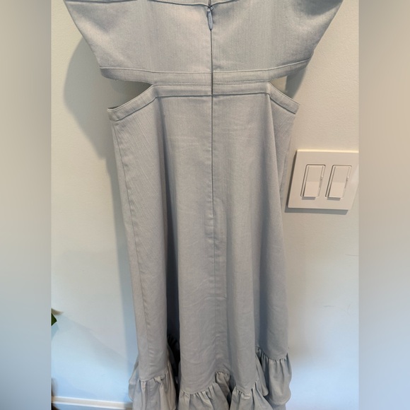 Likely Gray Ruched Ruffled Midi Dress - Picture 5 of 5